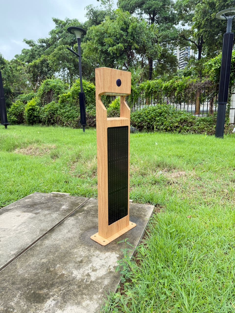 Bollard solar 6W houtlook · 90cm